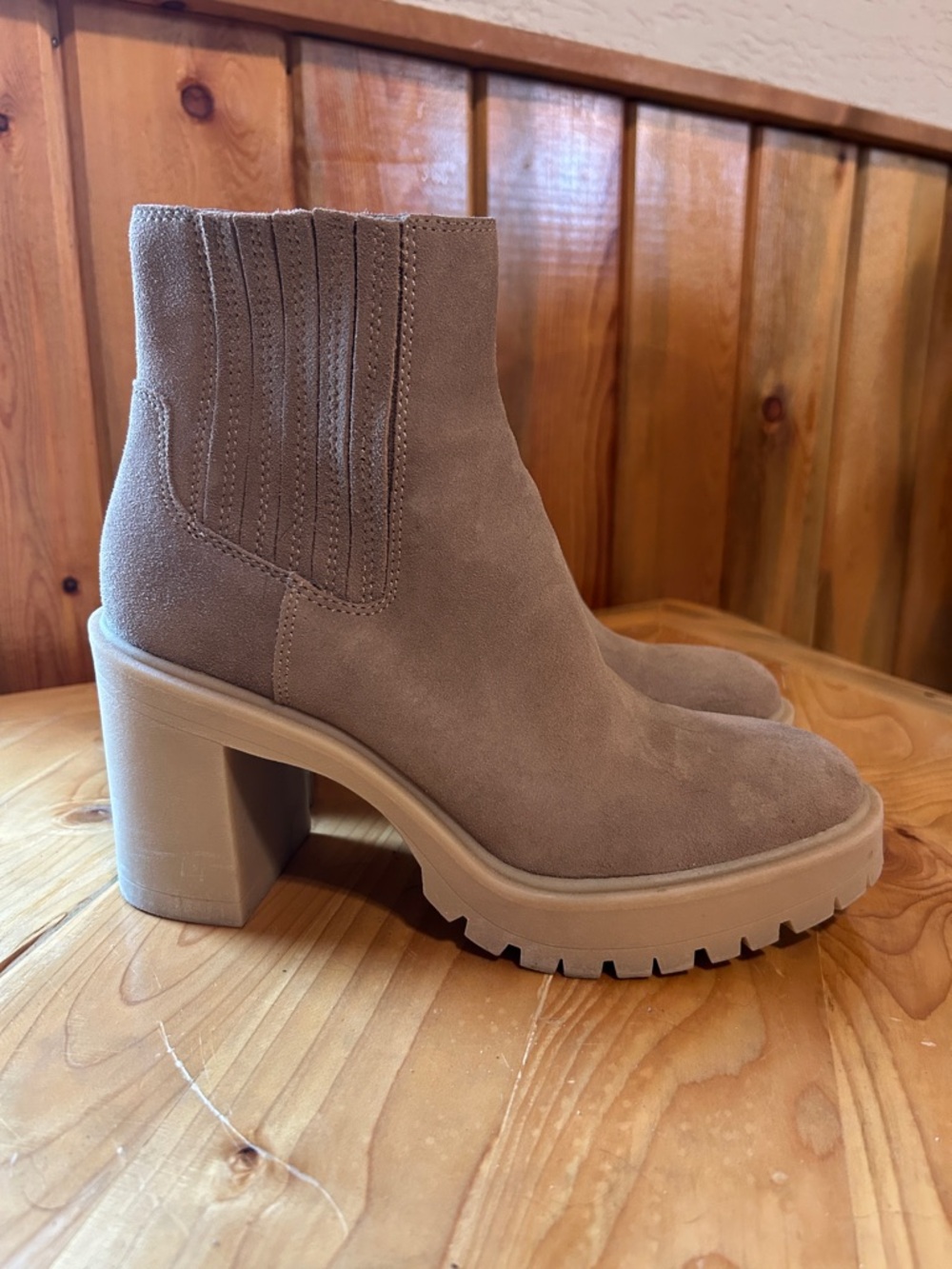 Dolce Vita Platform Booties in Taupe Color - 8